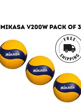 Mikasa Volleyball Mikasa V200W Volleyball Size 5 (Pack of 3)